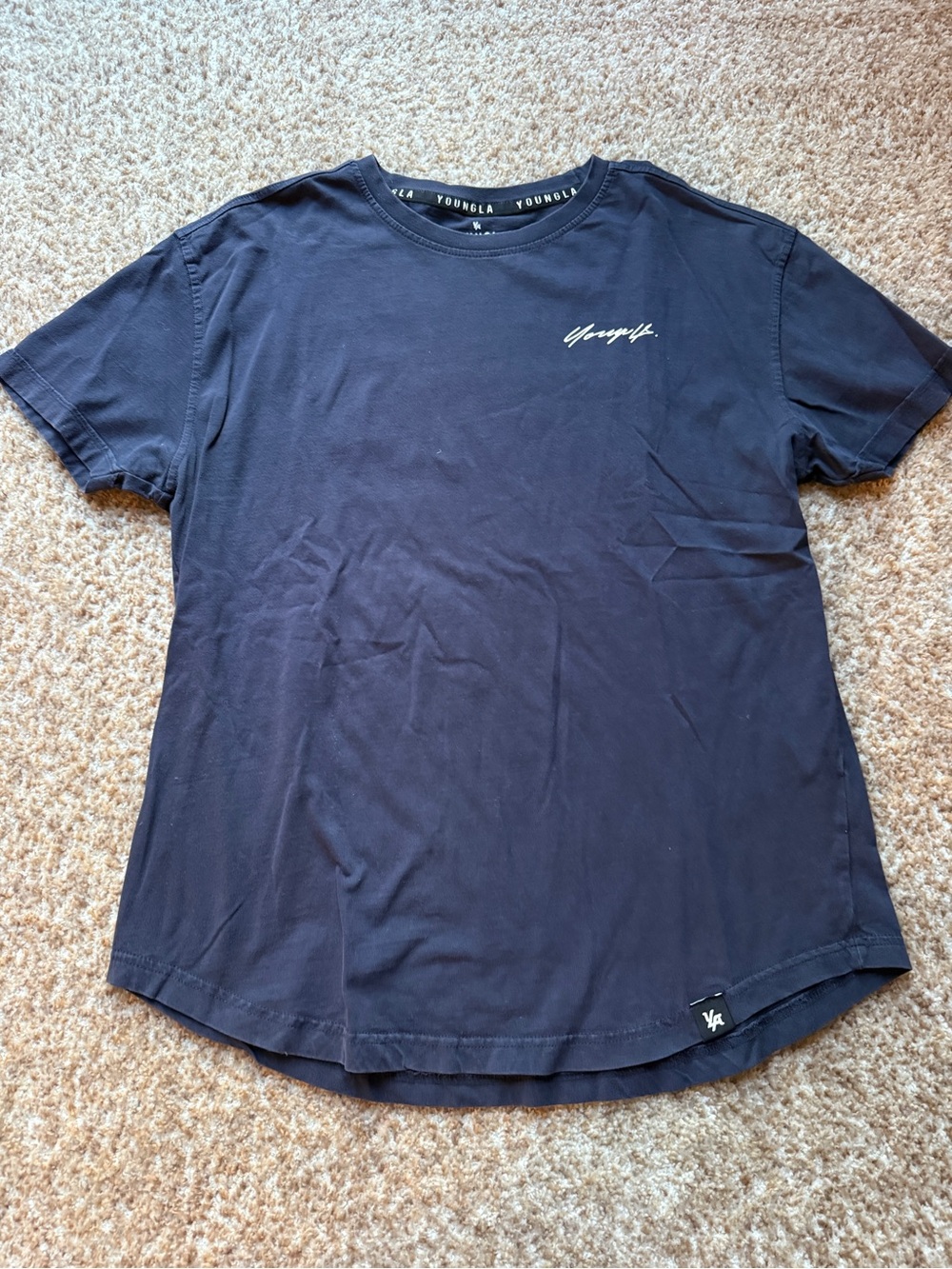 YoungLA Navy Crew Neck T-Shirt for Men size small